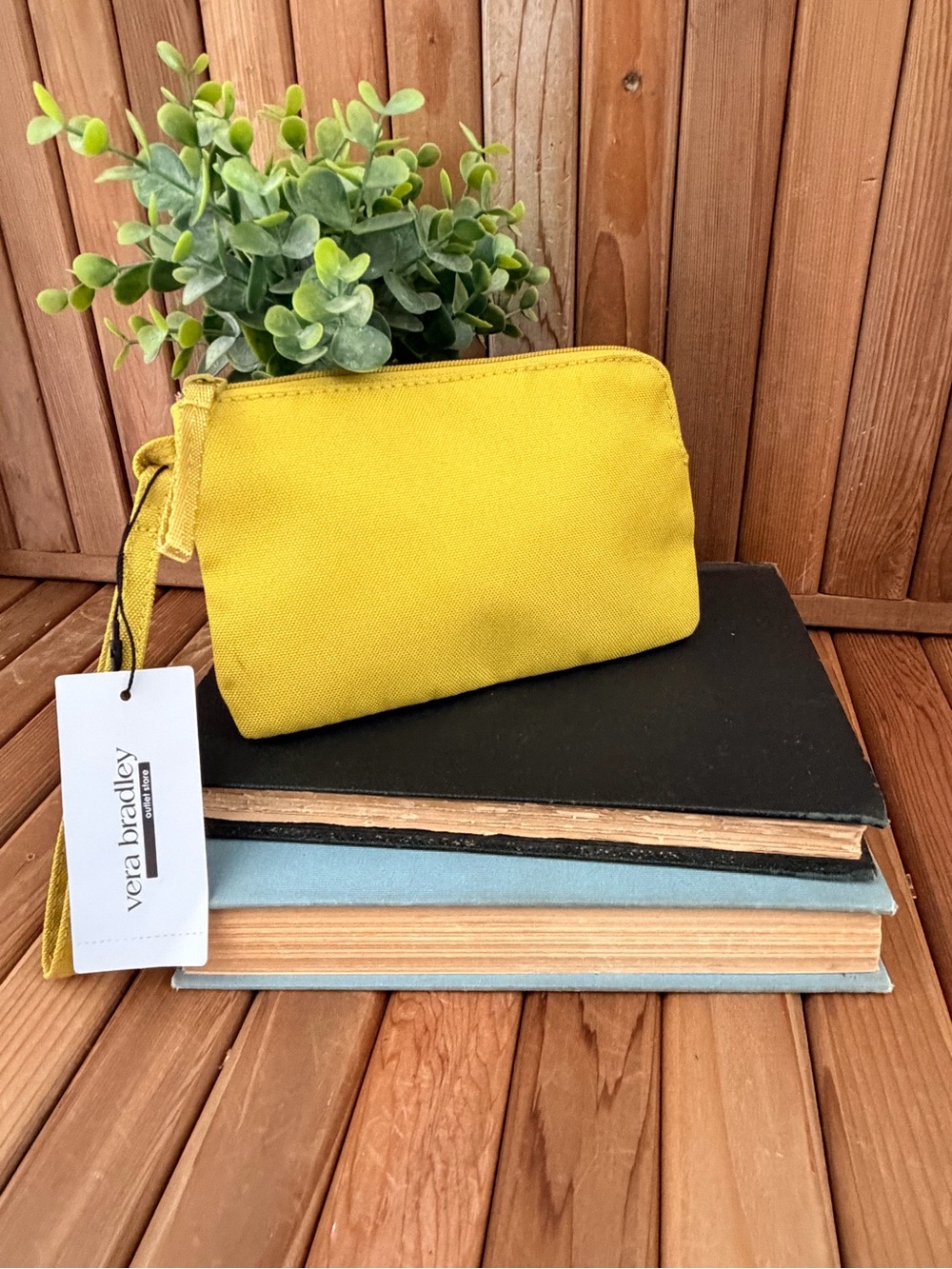Vera Bradley Mustard Yellow Canvas Wristlet